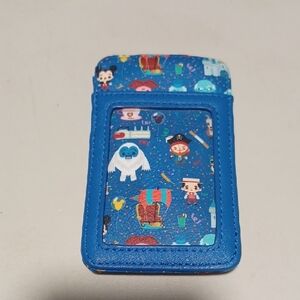 Blue Card Holder with Cartoon Print